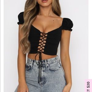 White fox boutique we need space top in black